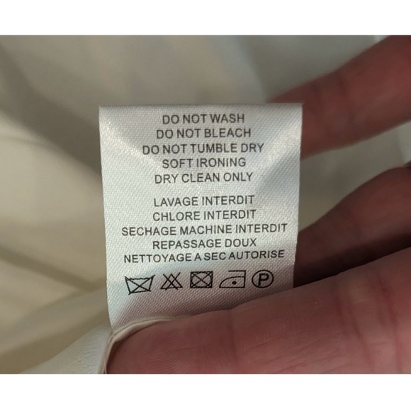 IRO Ivory Long Sleeve 100% Silk Button Up Blouse Lace
Cut Hem Size 38 Large - Picture 7 of 9